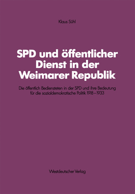 SPD und ffentlicher Dienst in der Weimarer Republik